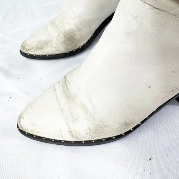 WHITE ZIP UP BOOTS SIZE 7 WOMENS - Picture 6 of 7